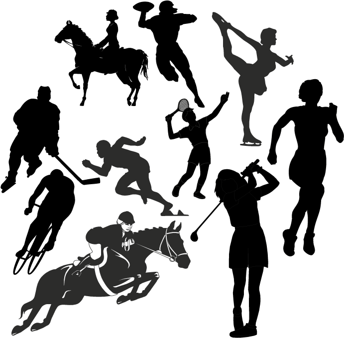 Diverse Sports Silhouettes Collection PNG