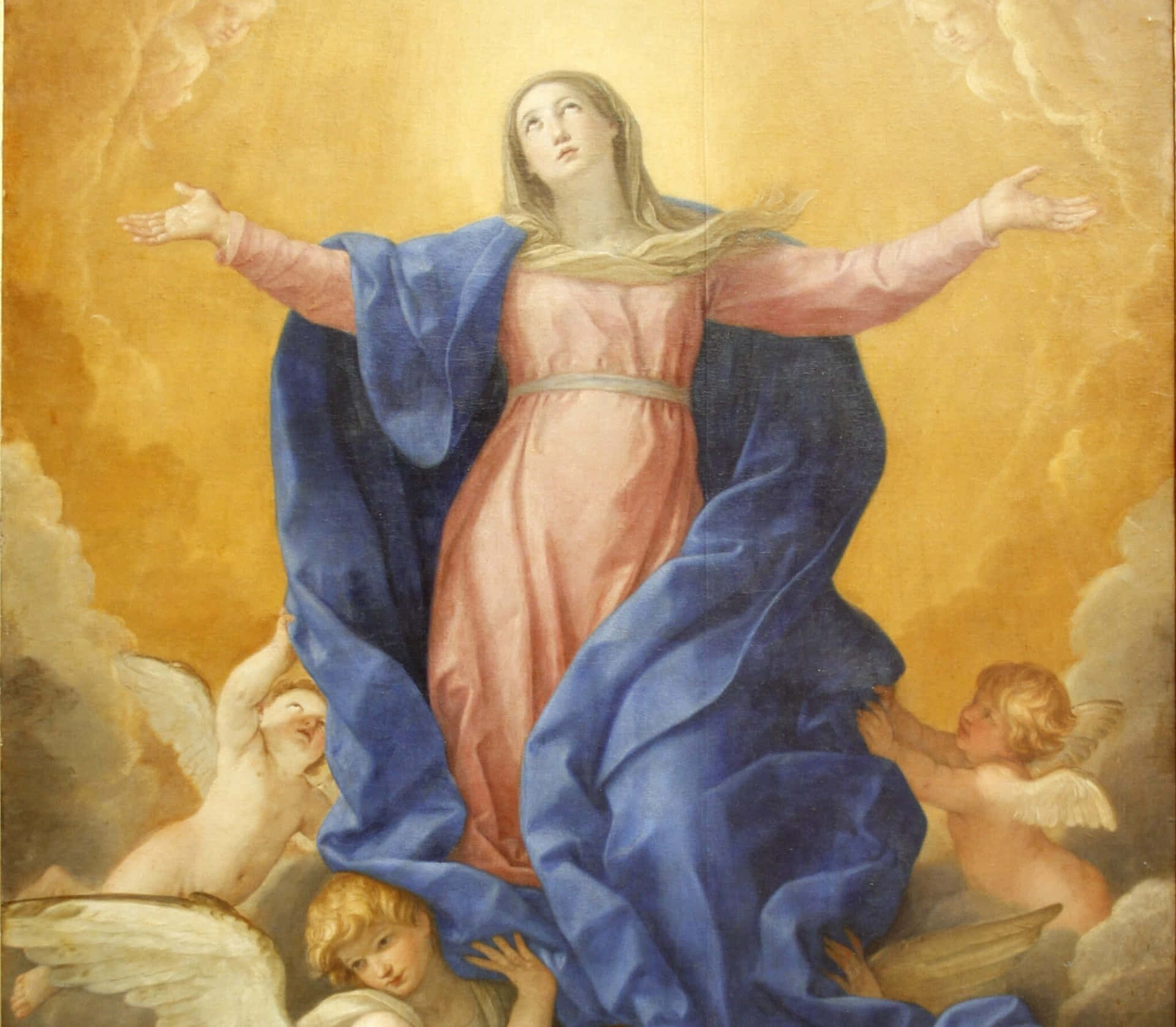Divine Ascension Of Mother Mary Wallpaper
