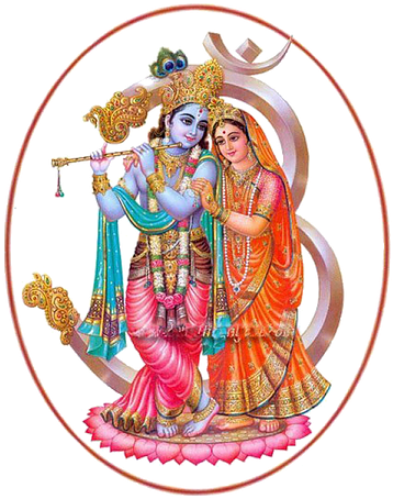 Divine Couple Radha Krishna Traditional Art PNG