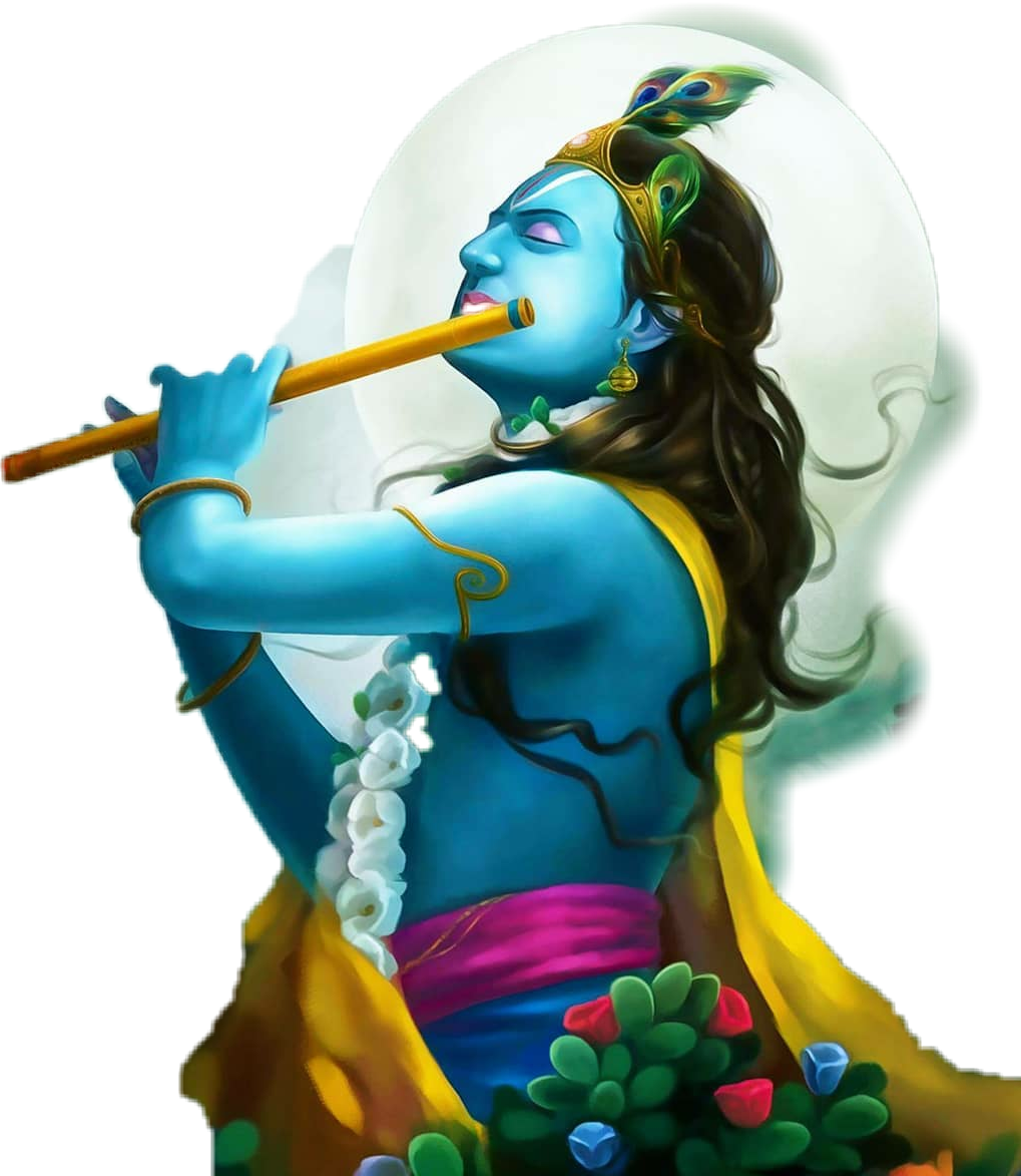 Divine Flute Player Krishna PNG