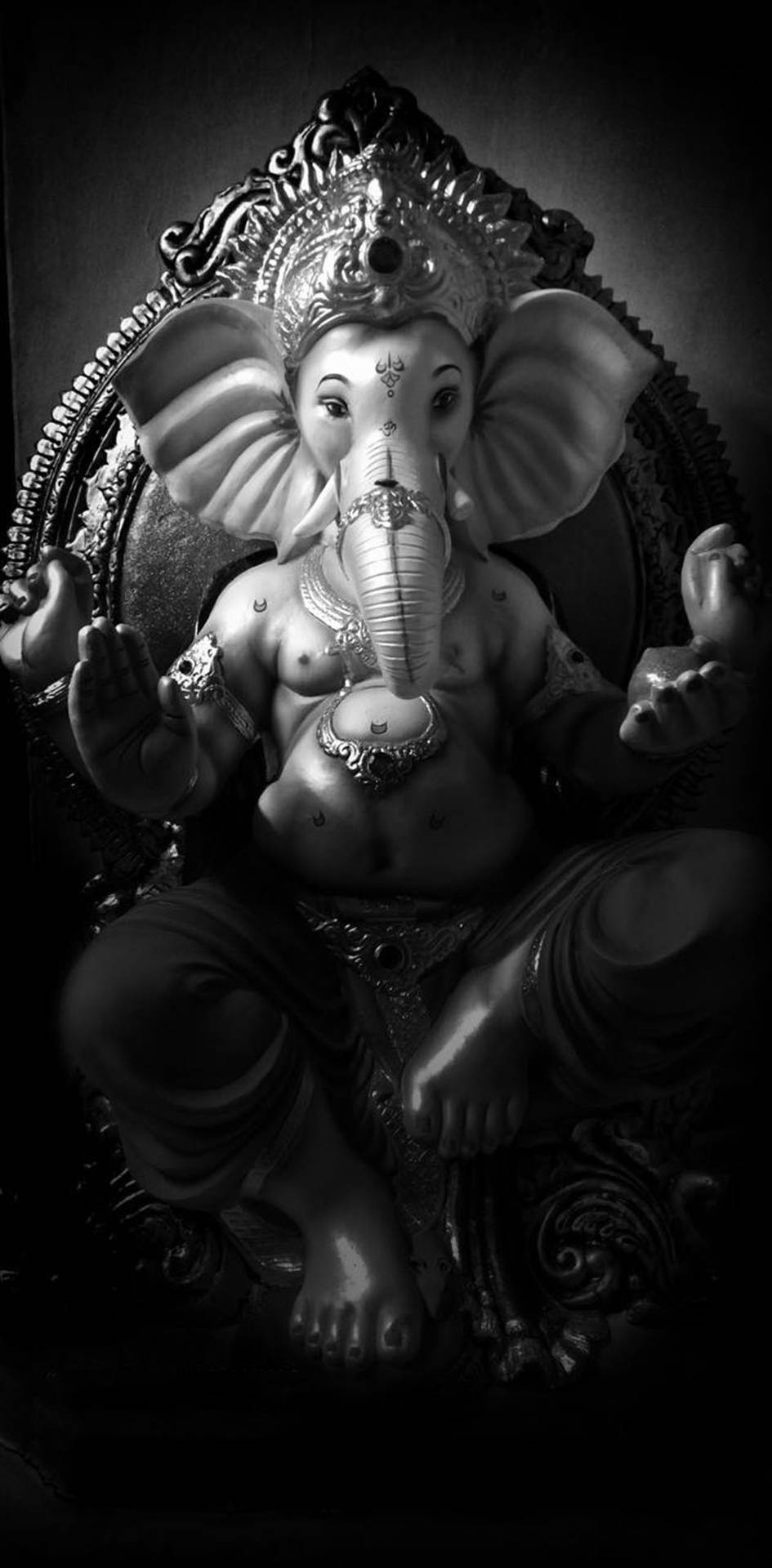 Download Divine Ganesh Black And White Wallpaper 
