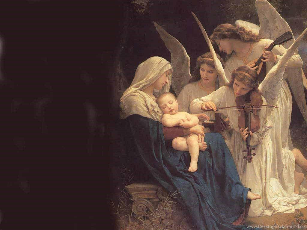 Divine Grace: An Elegant Depiction Of The Virgin Mary Wallpaper
