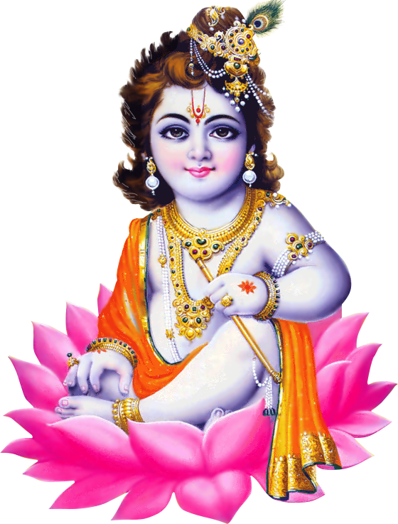 Divine Infant Krishnaon Lotus PNG