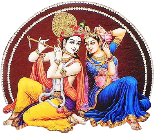 Divine Love Radha Krishna Art PNG