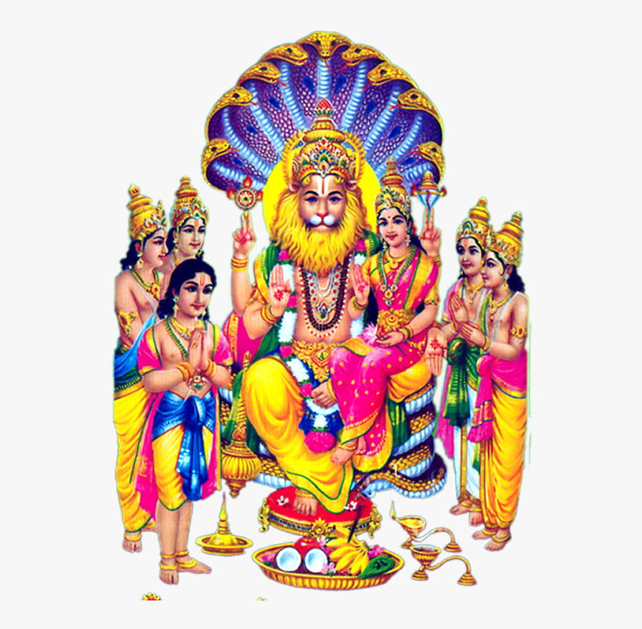 Divine Narasimha: The Fourth Avatar Of Lord Vishnu Wallpaper