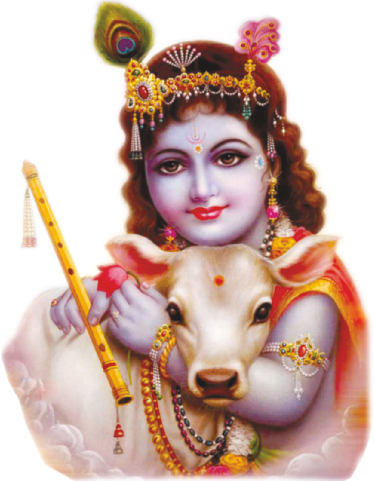 Divine_ Krishna_with_ Cow PNG