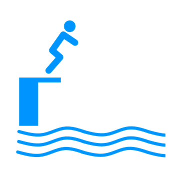 Diving Icon Blueand Black PNG