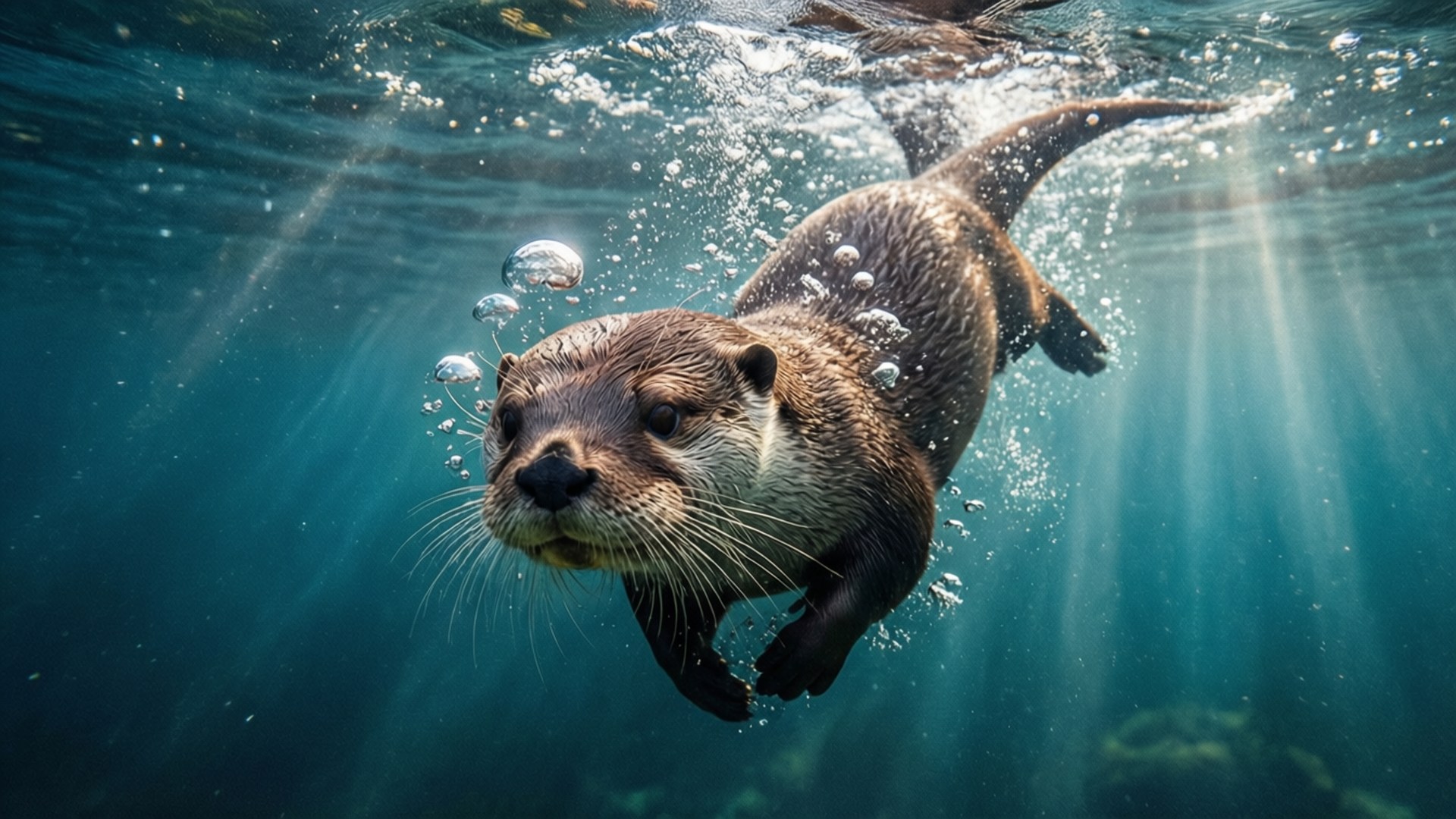 Lontra che si Tuffa Sfondi