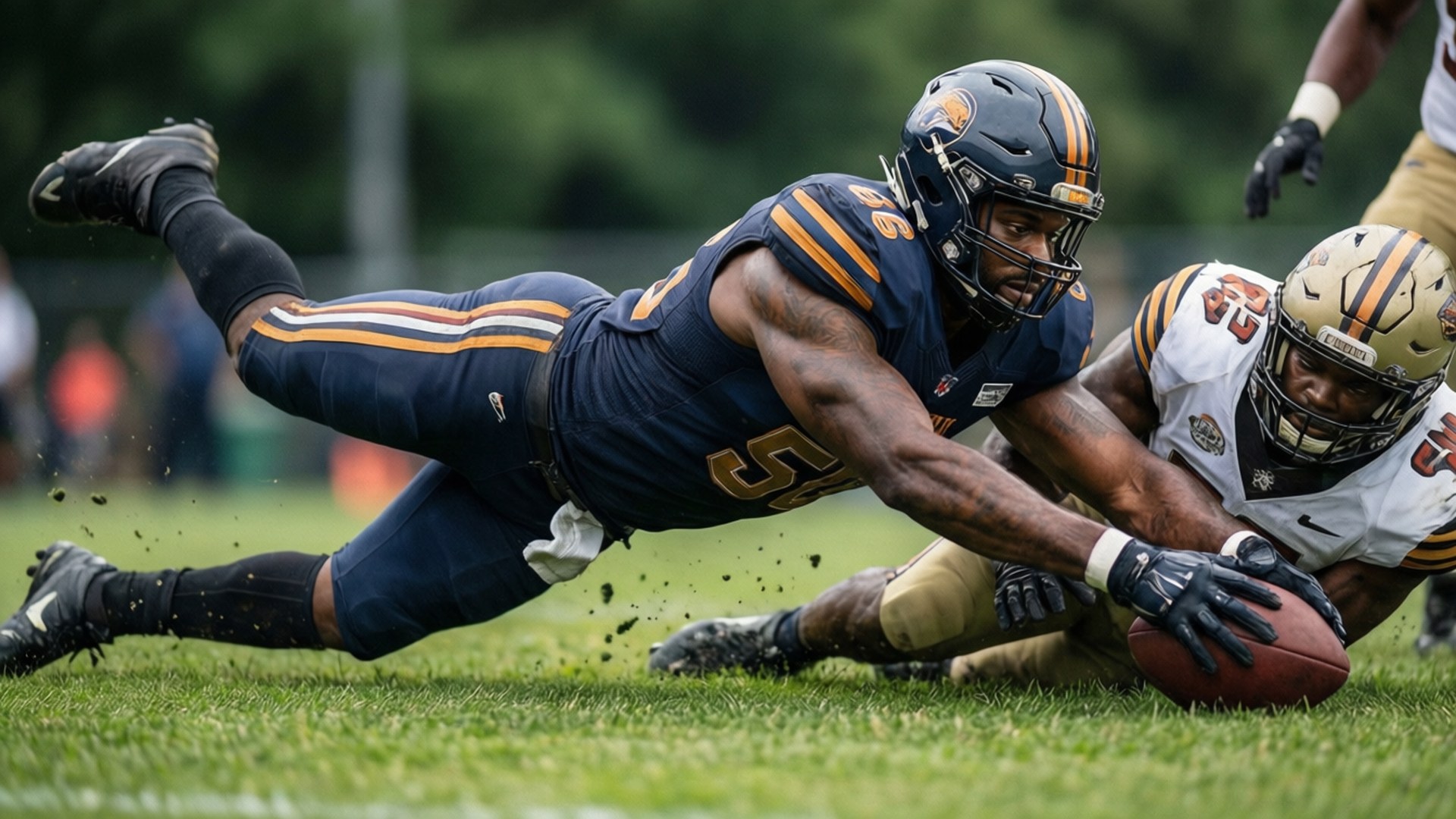 Micah Parsons duikende tackle actie