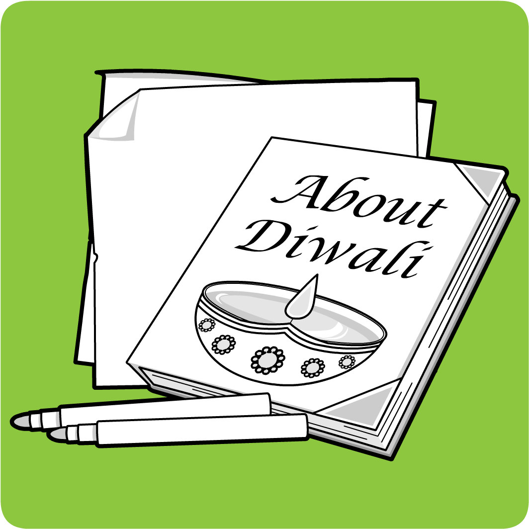 Diwali Education Coloring Page PNG