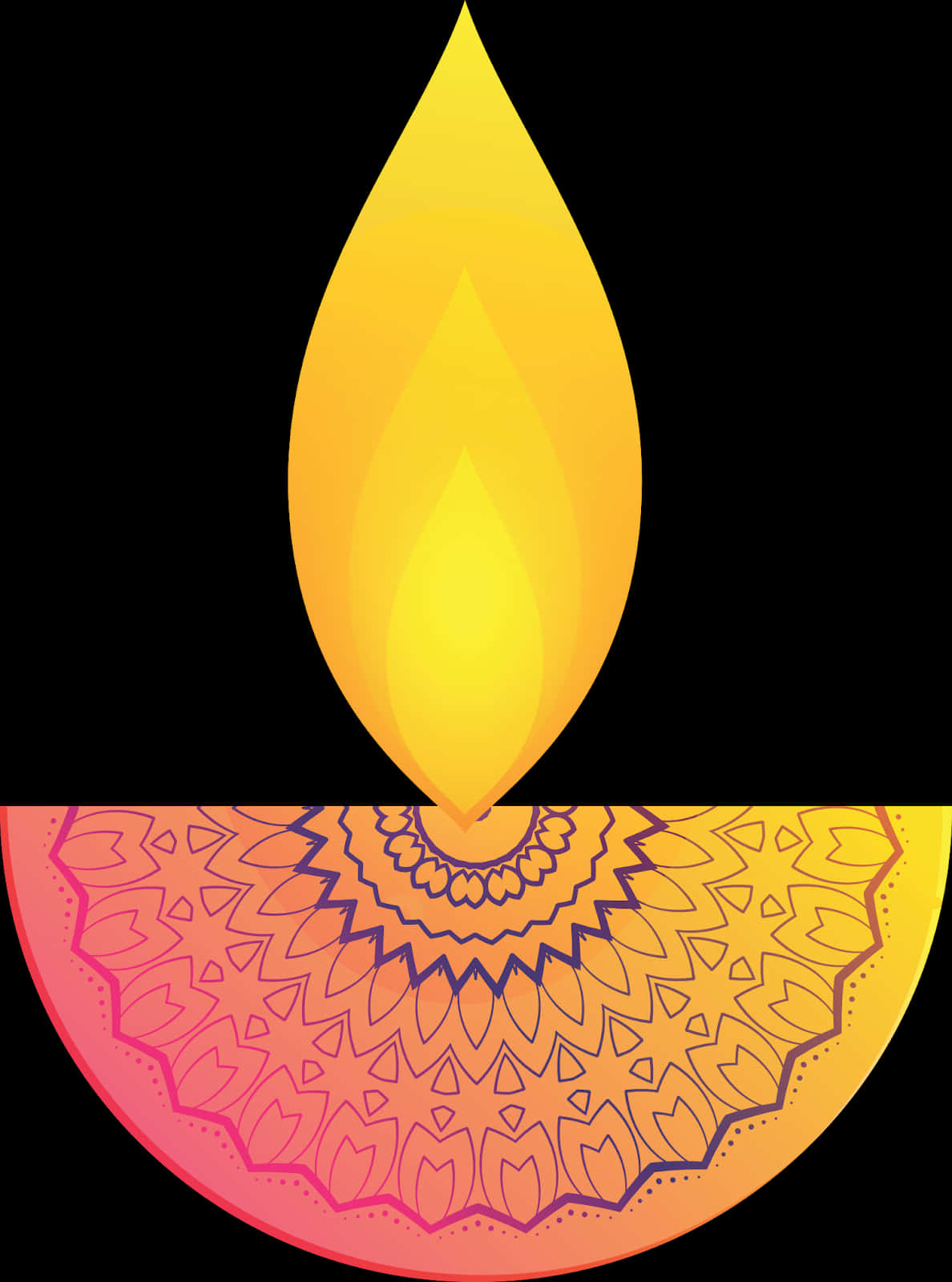 Diwali Festival Flame Illustration PNG