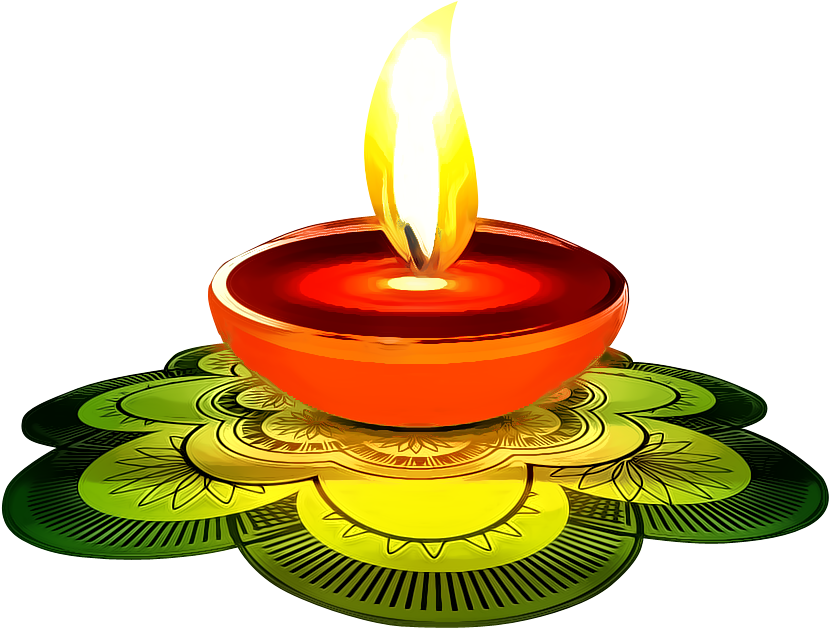Diwali Festival Lamp Illustration PNG