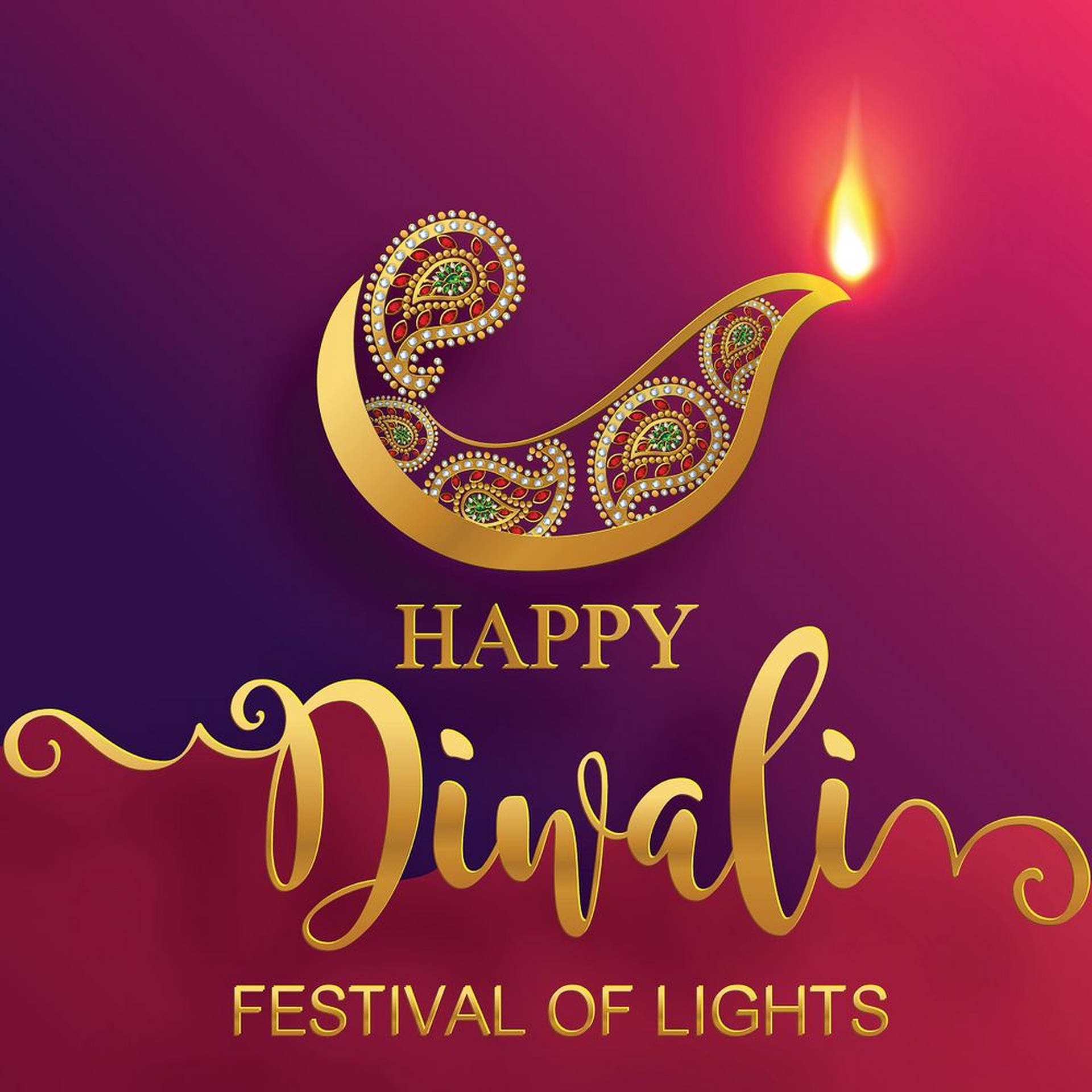 Festivalde Diwali, Celebración De Las Luces. Fondo de pantalla