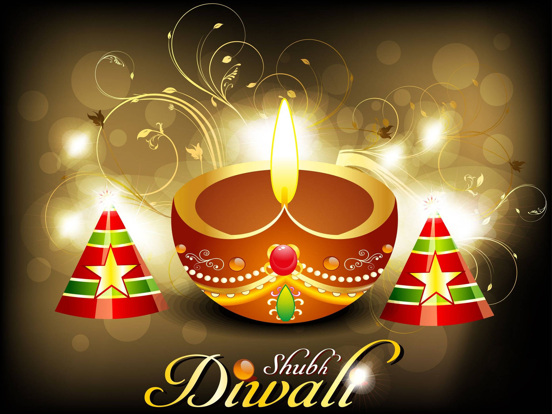 Diwali Sparkling Festive Poster Wallpaper