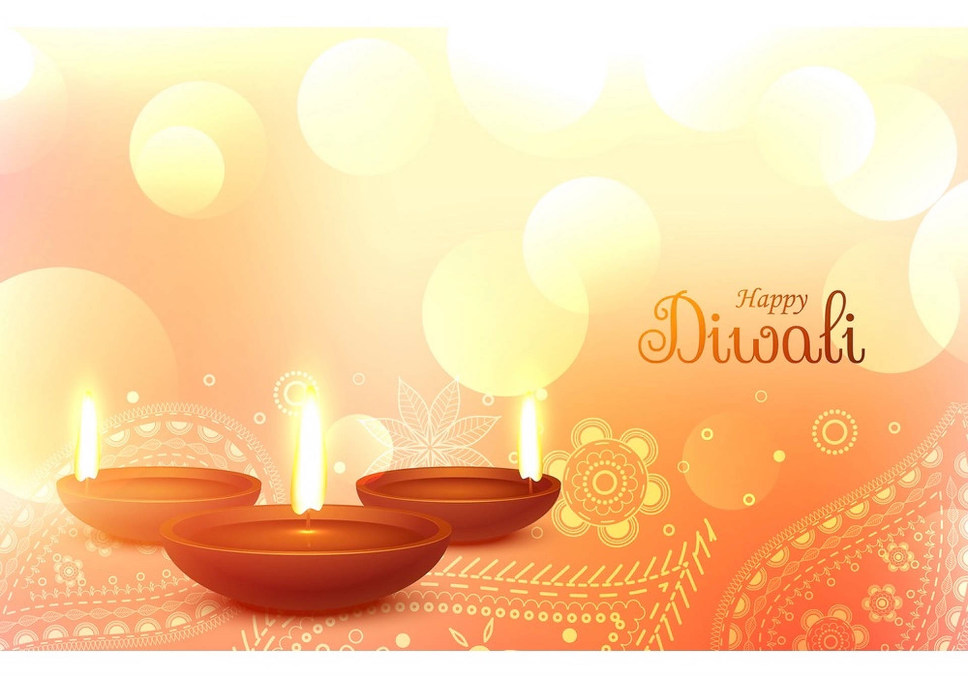 Diwali Three Candles Background