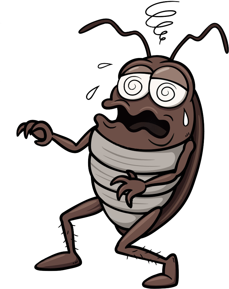 Dizzy Cartoon Cockroach PNG