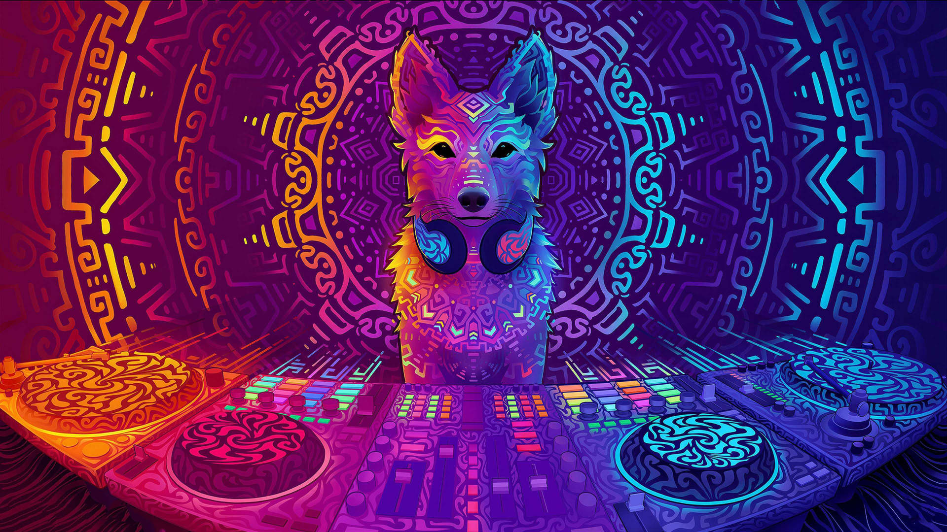 DJ Dog Art Wallpaper