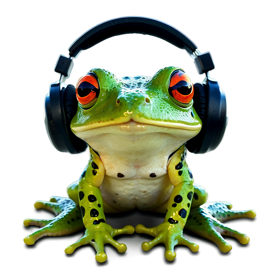Dj Frog With Headphones Png 05032024 PNG