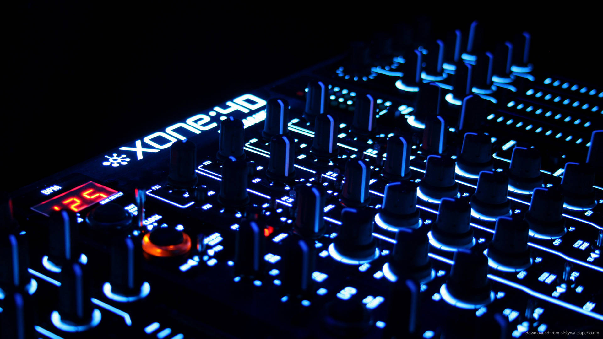 DJ Mixer Glowing Backlight Wallpaper