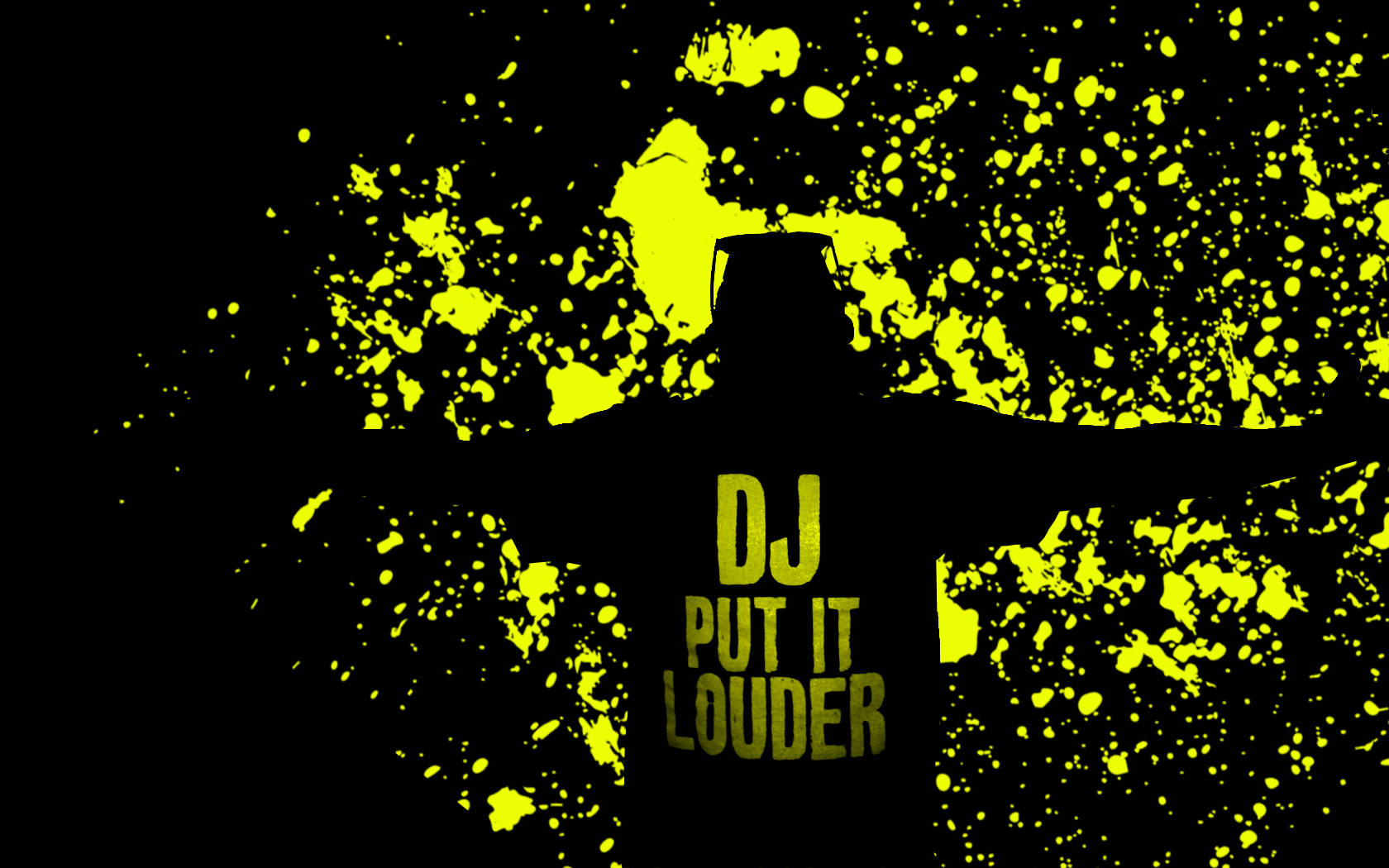 DJ Pull It Louder Yellow Art Wallpaper