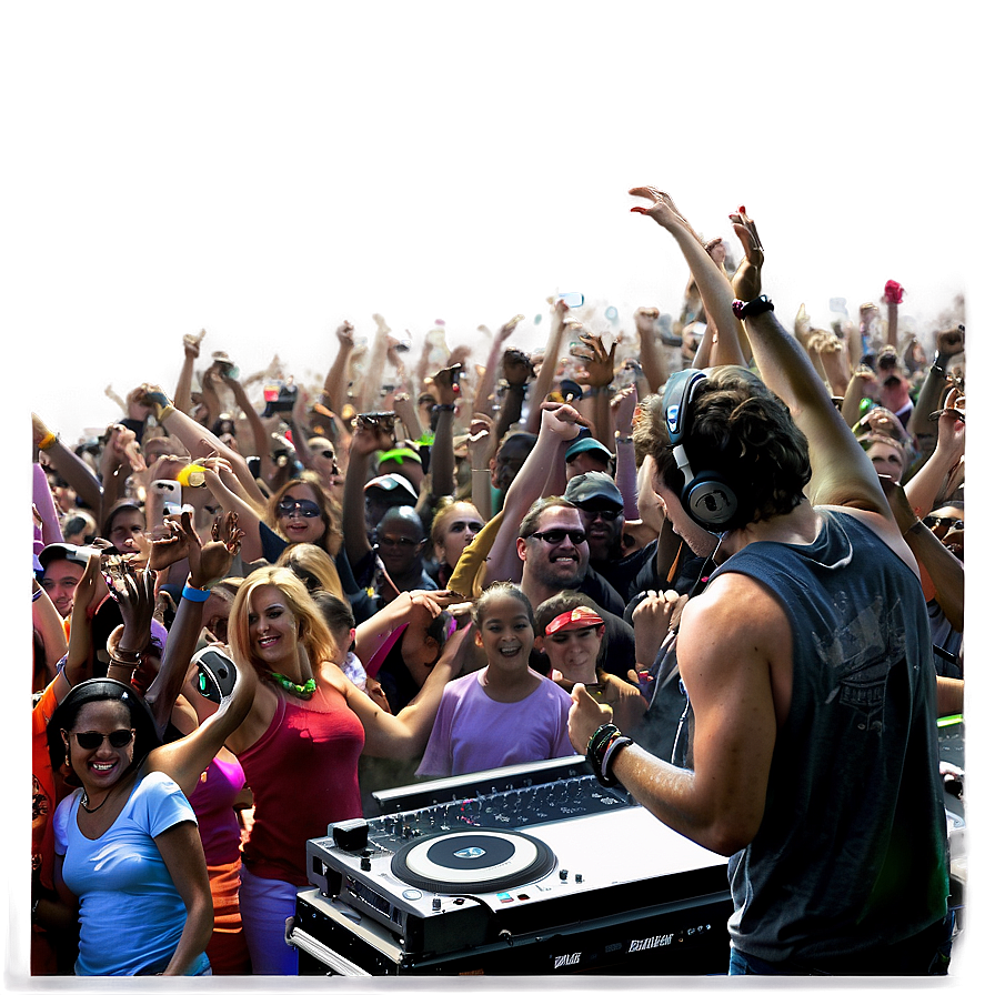 Download Dj With Crowd Png Xkw | Wallpapers.com