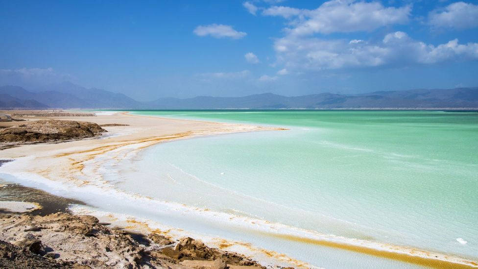 Djibouti Lac 'Assal Stunning View skaber en fantastisk baggrundsbillede. Wallpaper