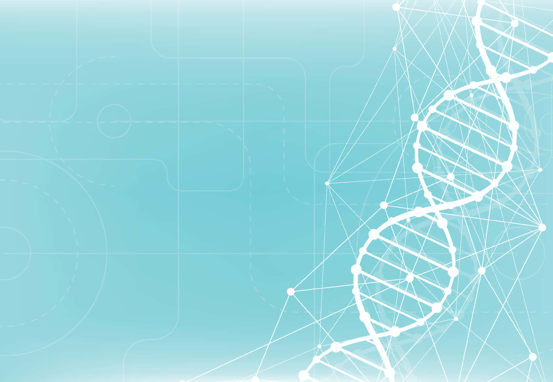 A Blue Background With A Dna Strand