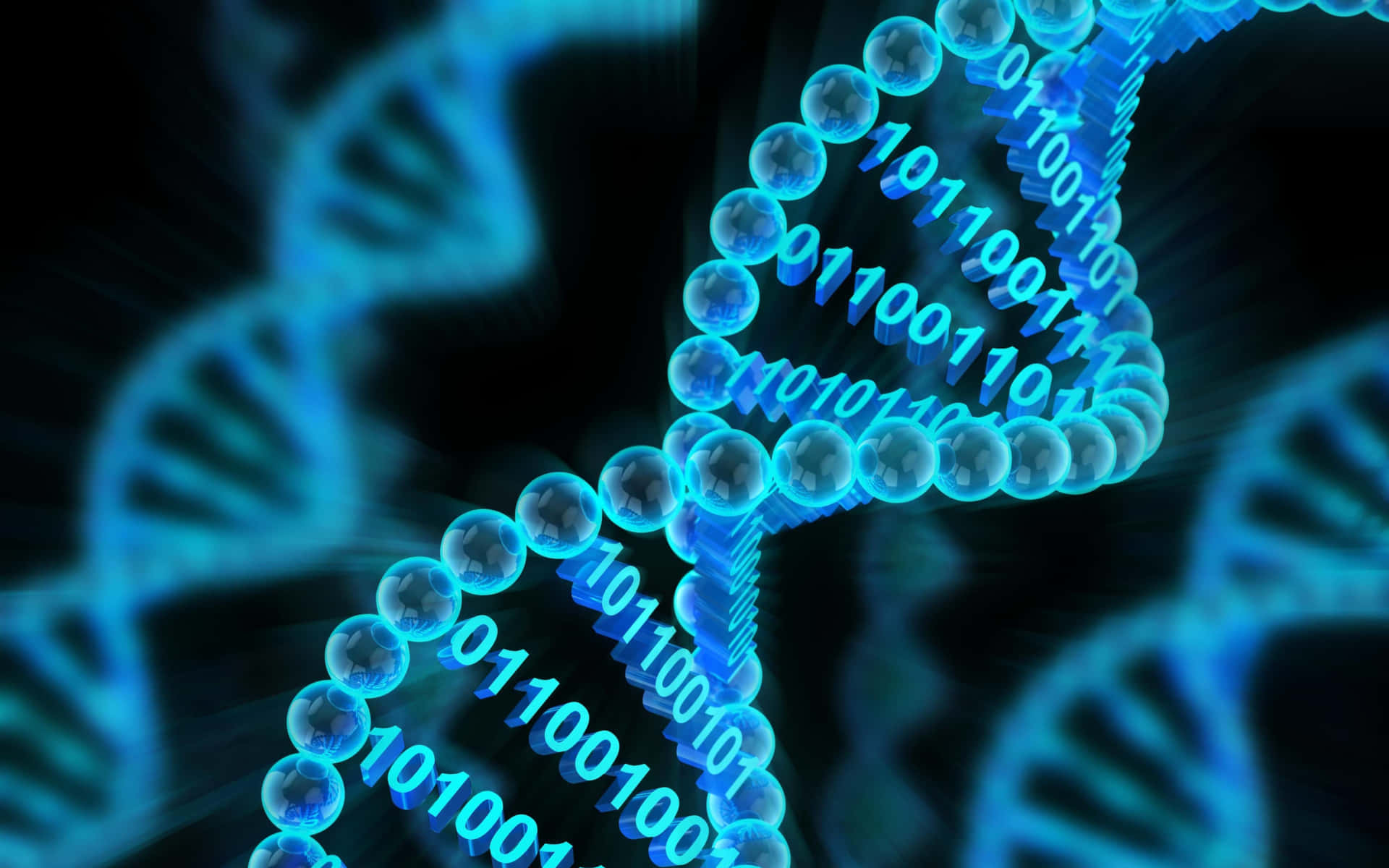 A Blue Dna Strand With A Number On It