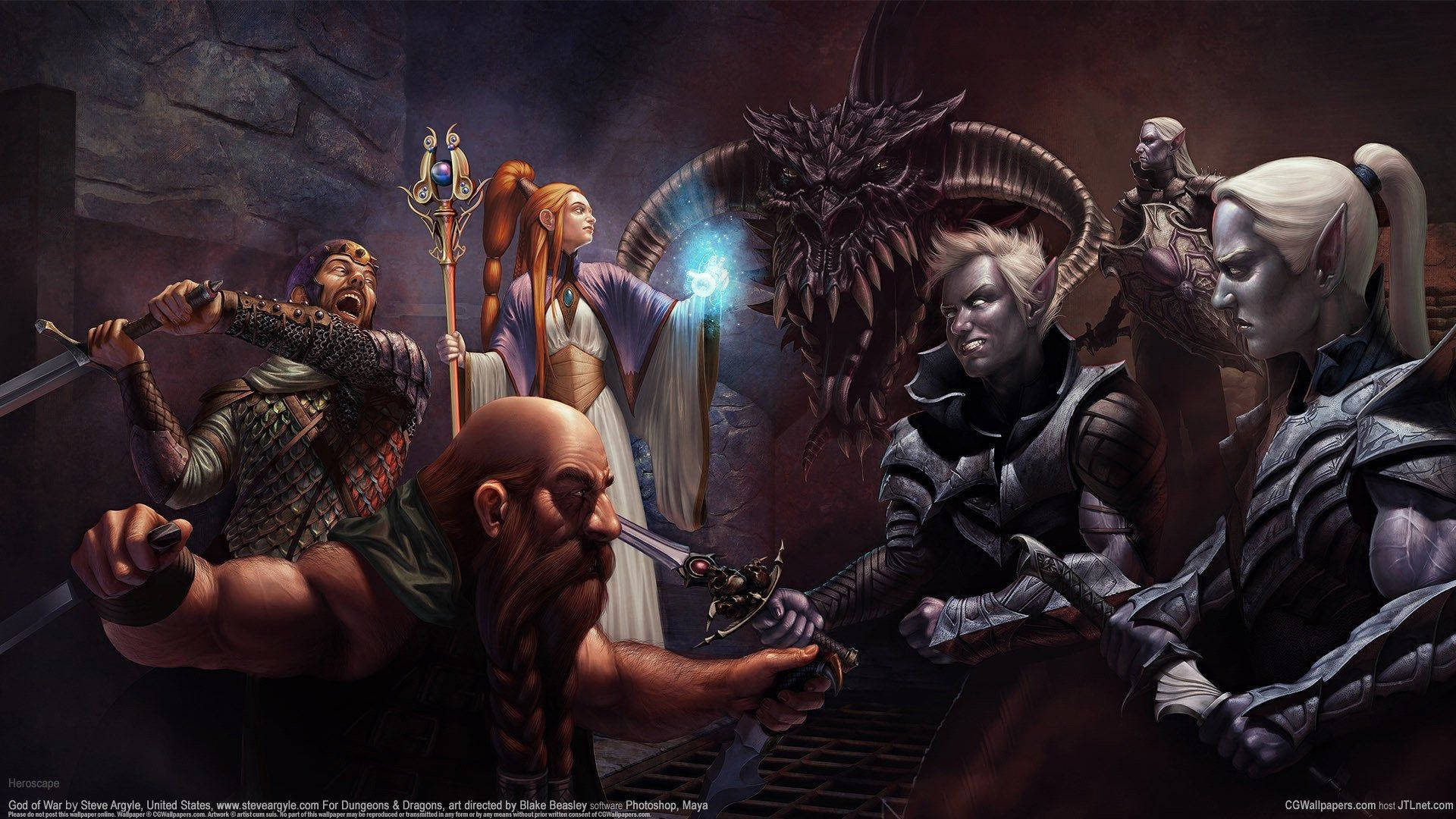 Dark Elves and Humans Locked in a Standoff Wallpaper