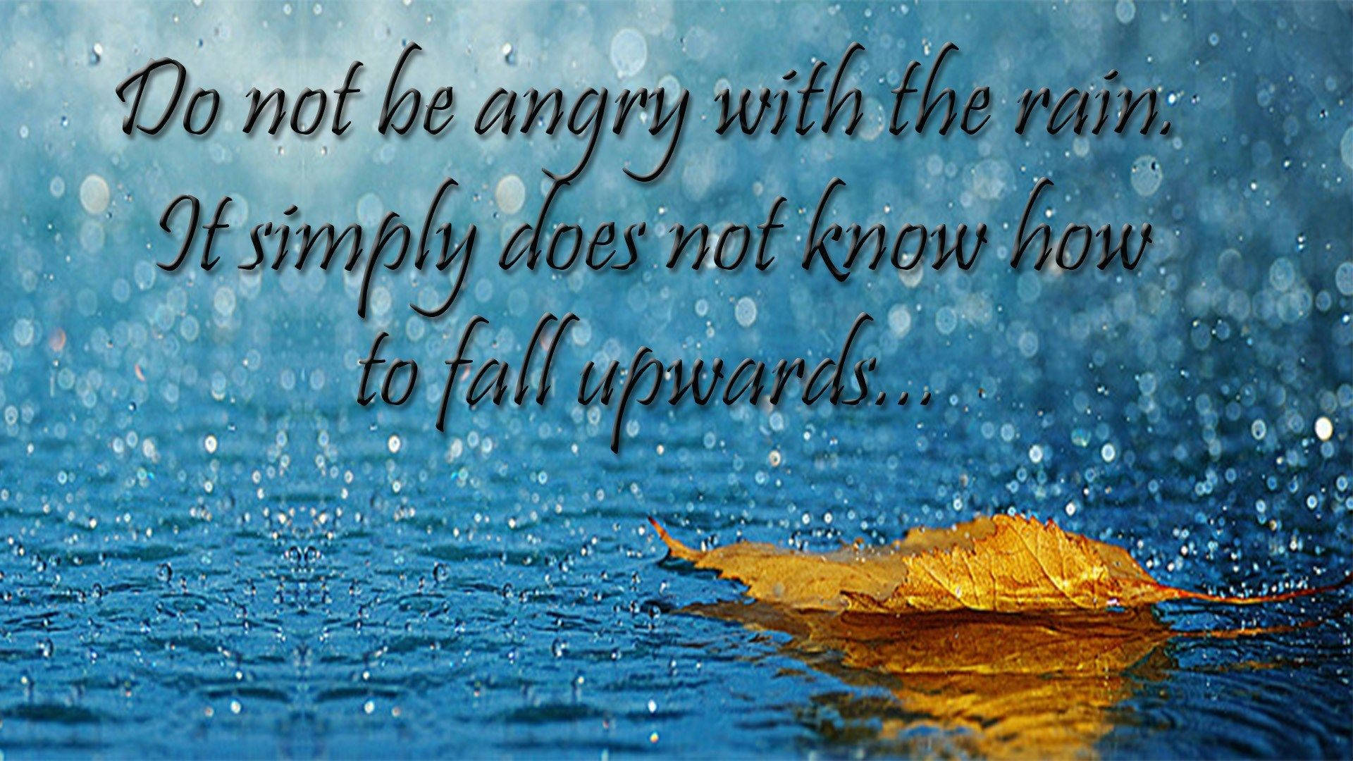 Do Not Be Angry Quote Most Beautiful Rain