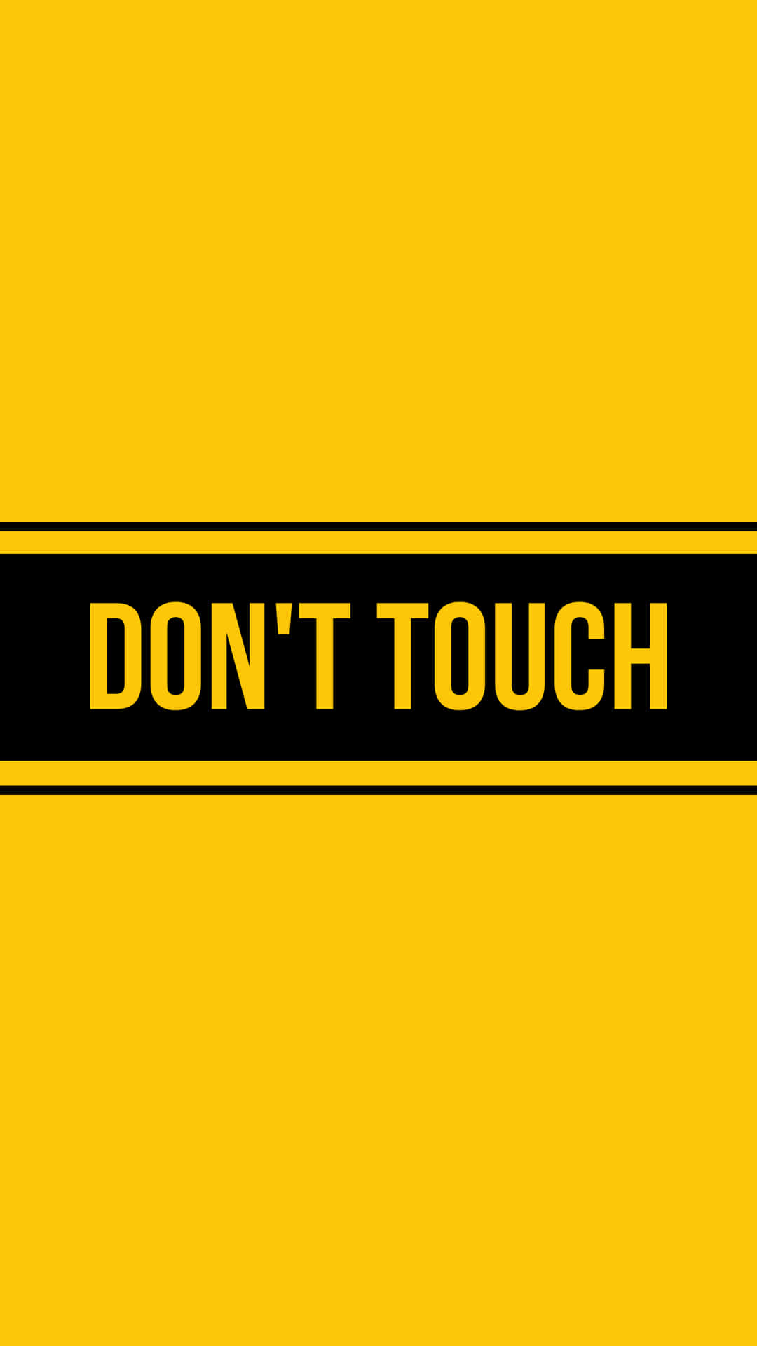 Don't Touch - A Yellow Background With A Black Stripe Wallpaper
