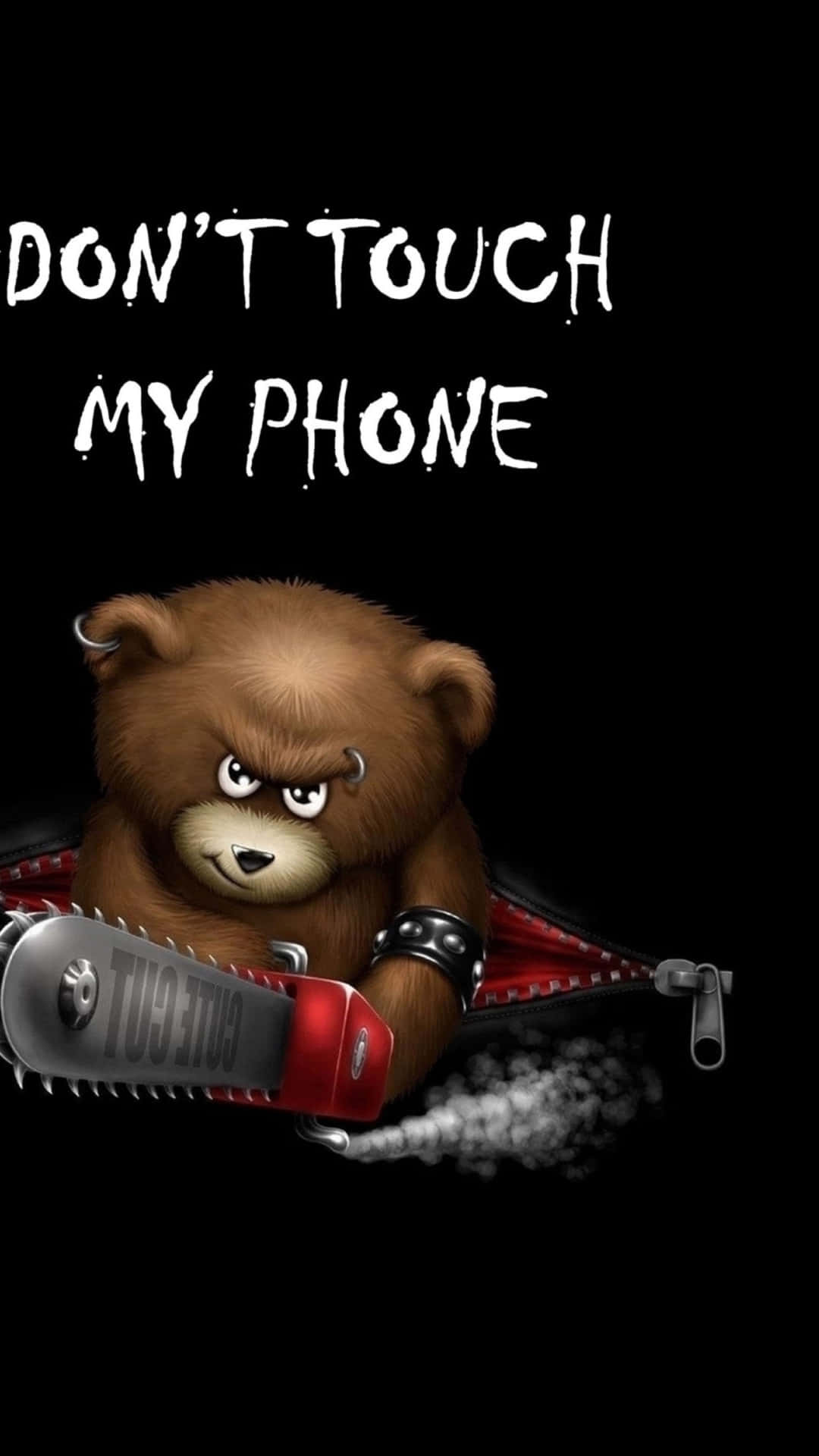 Don't Touch My Phone Teddy Bear Wallpaper