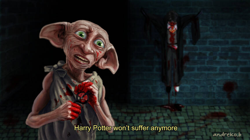 Dobby Efterbehandling Harry Potter Fanart Wallpaper