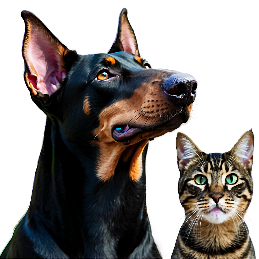 Download Doberman And Cat Png 06252024 | Wallpapers.com