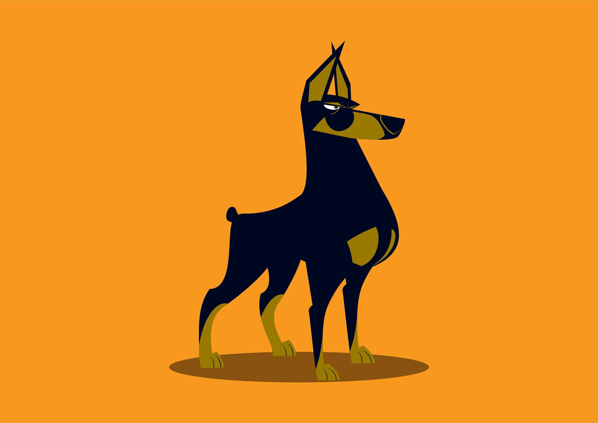 Doberman Hund Kunst: Fremhæv din personlighed med detaljeret dyrepersondesign Wallpaper