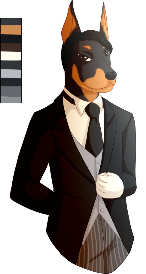 Doberman In Suit Cartoon PNG