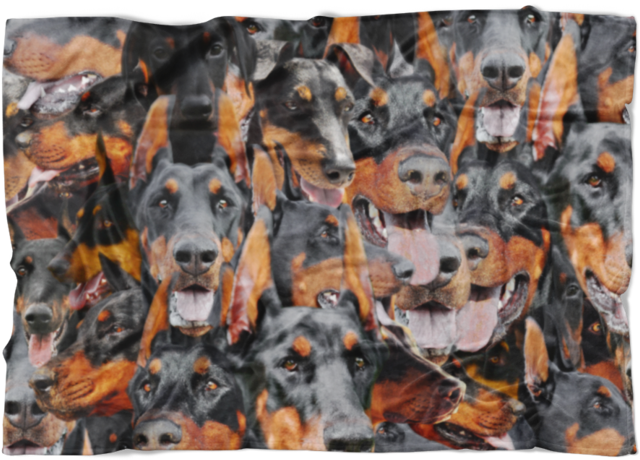 Doberman Montage Blanket PNG