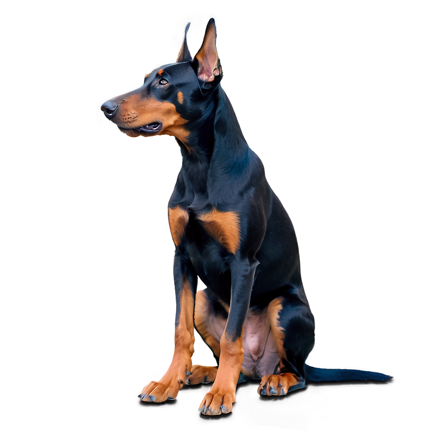 Doberman Sitting Png 06252024 PNG