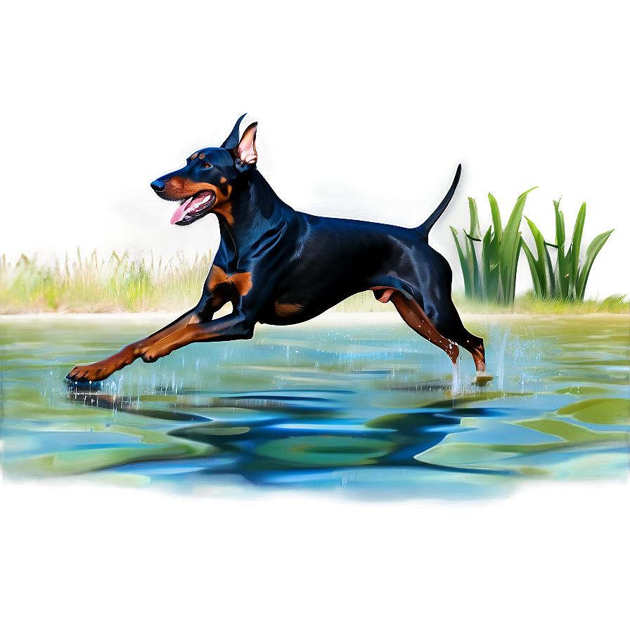 Doberman Swimming Png 66 PNG