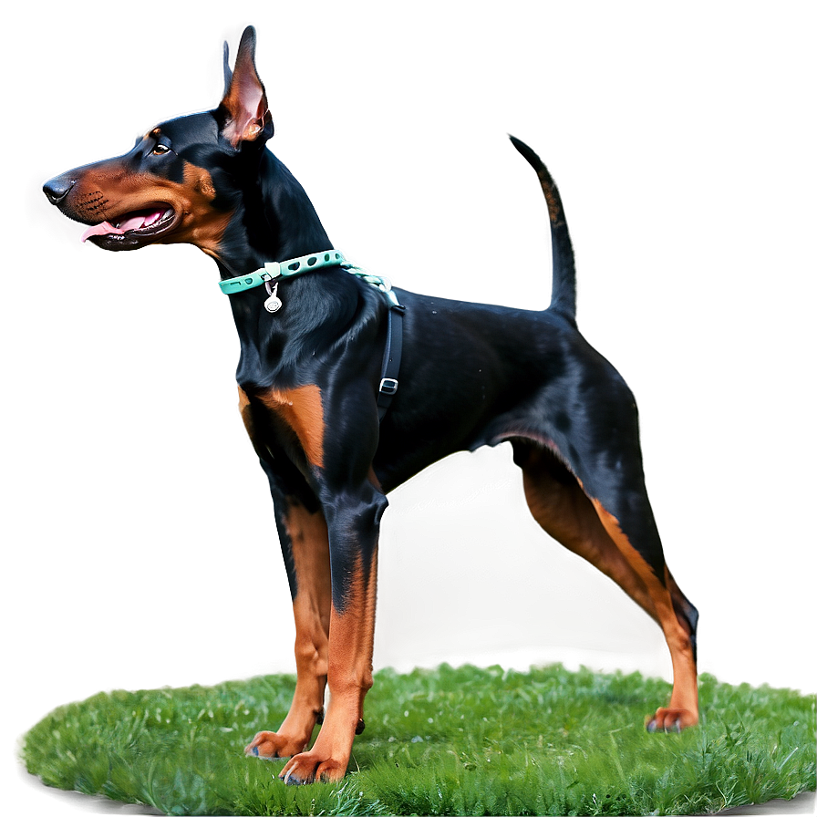 Doberman With Leash Png Qfj PNG