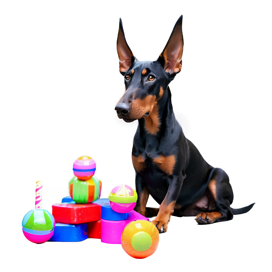 Doberman With Toys Png Jqw PNG