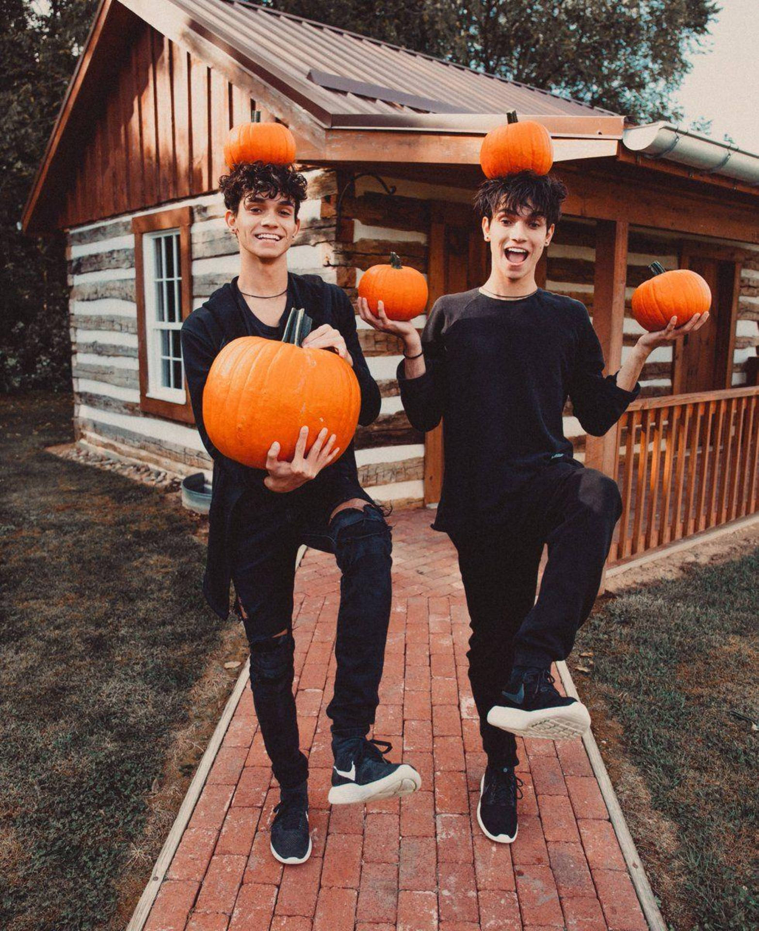 Dobre Brothers Twins And Pumpkins Wallpaper