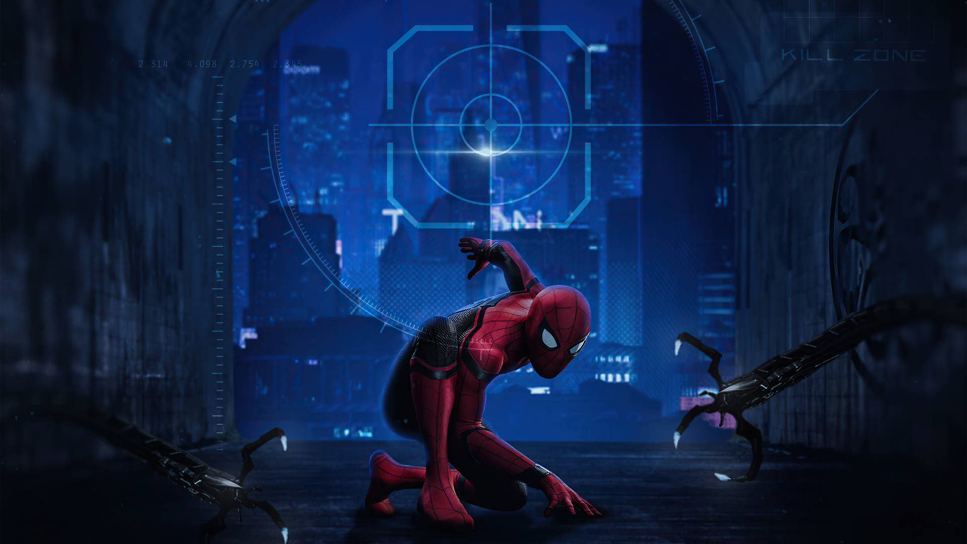 Doc Ock Spiderman Intet Vej Hjem 4K Walltapet Wallpaper
