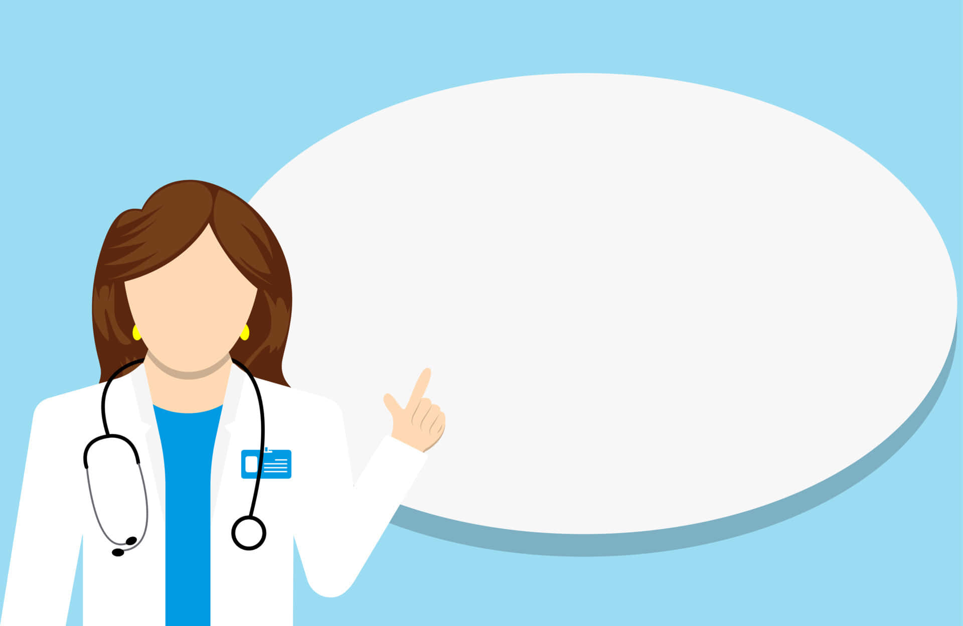 A Female Doctor Pointing To A Speech Bubble