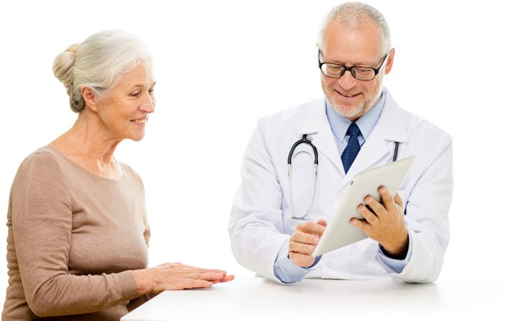 Doctor Consulting Elderly Patient PNG