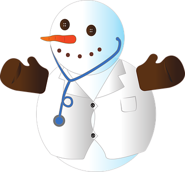 Doctor Snowman Cartoon Illustration PNG