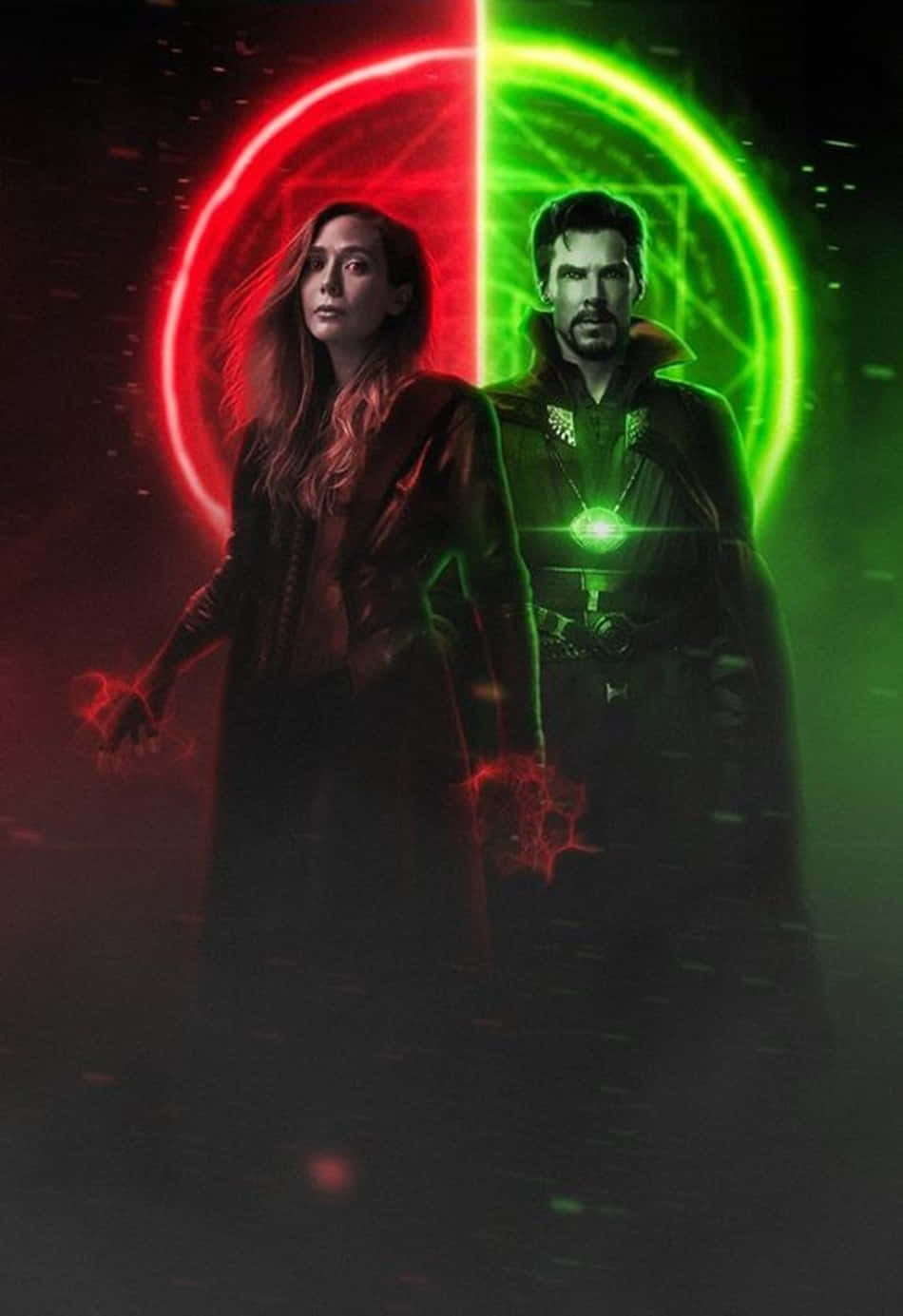 Doctor Strange 2 Scarlet Witch Red And Green Background