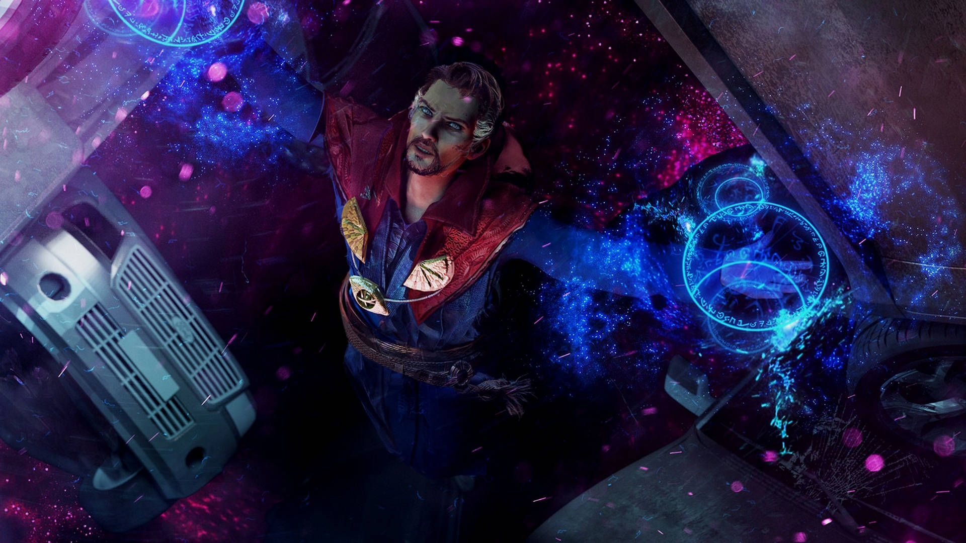 Doctor Strange Blue Power Background