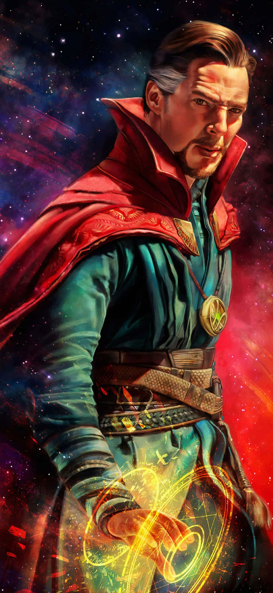 Den Sorceror Supreme Doctor Stephen Strange på en iPhone-tapet. Wallpaper