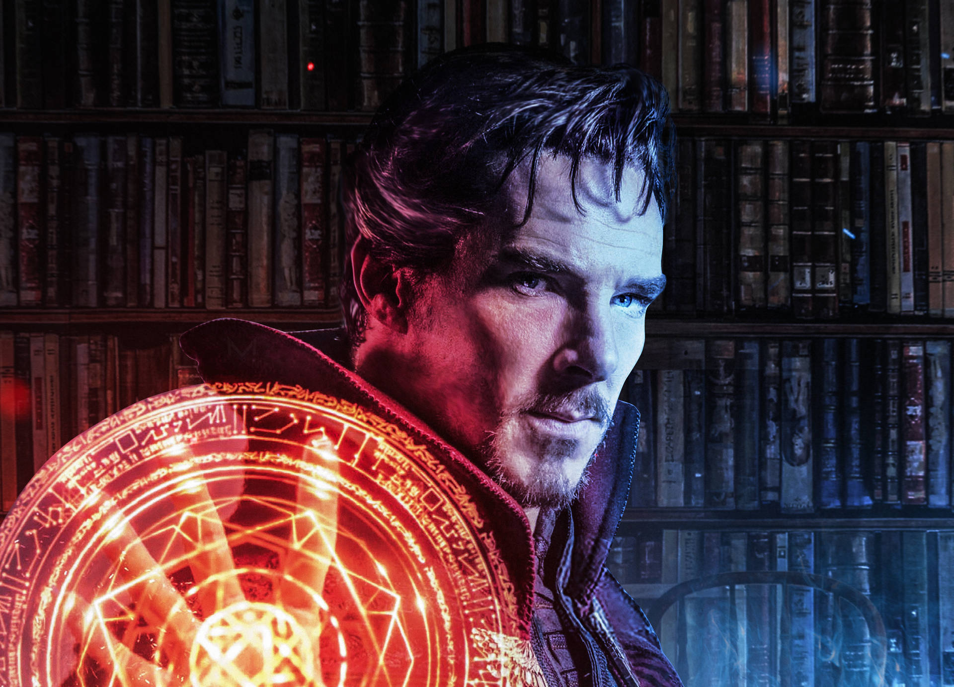 Doctor Strange Red Blue Background